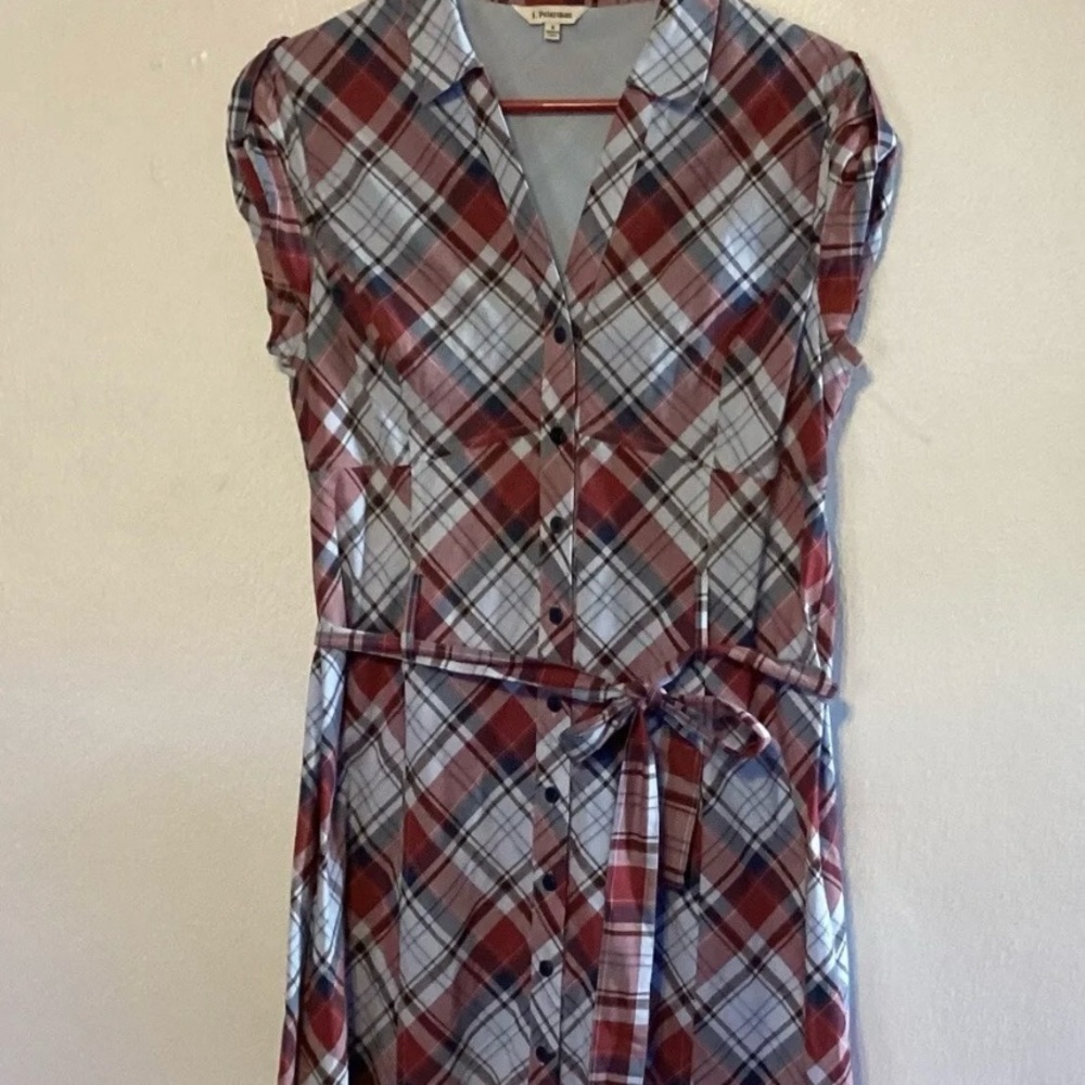 I. Peterman plaid 100% cotton dress size 8
